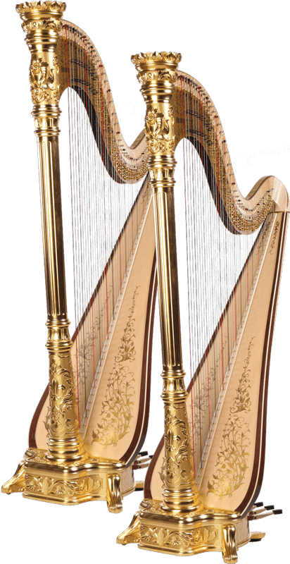 Two Gold Aoyama harps